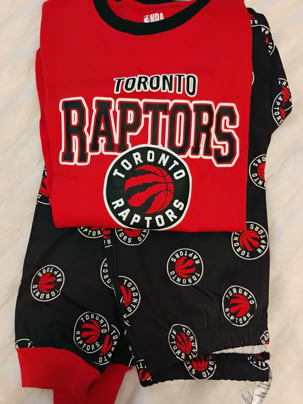 NBA Toronto Raptors Red and Black Kids Pajama Set